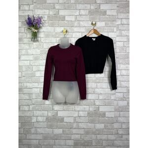 TWO Bozzolo Cropped Crewneck Sweaters